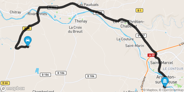 Itinéraire vers Argenton-sur-Creuse