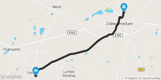 Itinéraire vers Châteaumeillant