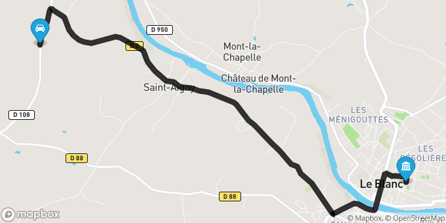 Itinéraire vers Le Blanc