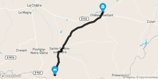 Itinéraire vers Châteaumeillant