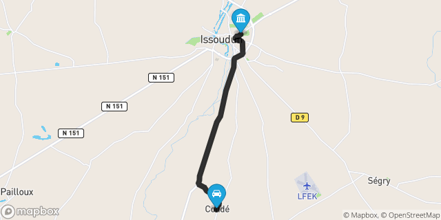 Itinéraire vers Issoudun
