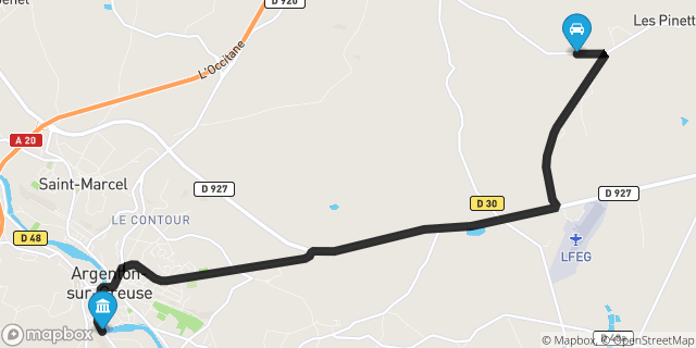 Itinéraire vers Argenton-sur-Creuse