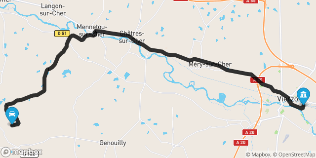 Itinéraire vers Vierzon