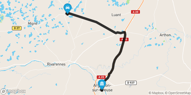 Itinéraire vers Argenton-sur-Creuse
