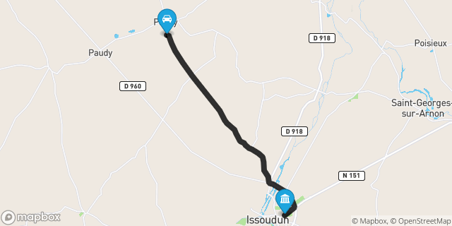 Itinéraire vers Issoudun
