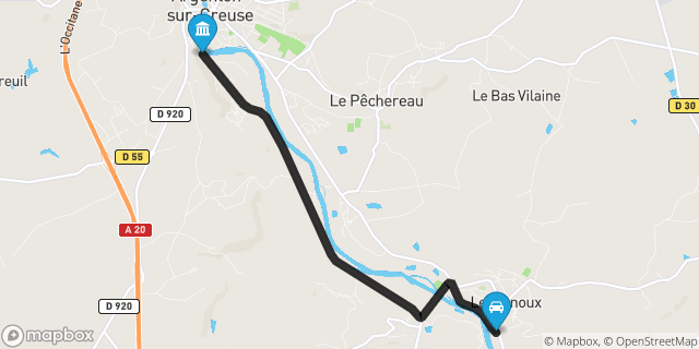 Itinéraire vers Argenton-sur-Creuse
