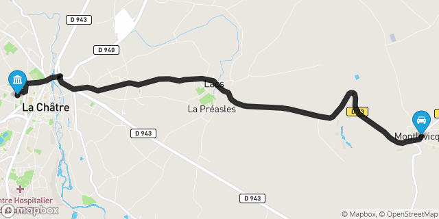 Itinéraire vers La Châtre