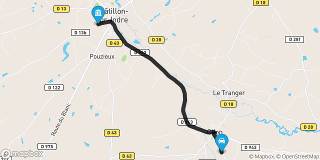 Itinéraire vers Châtillon-sur-Indre