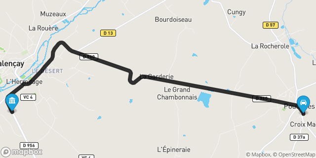 Itinéraire vers Valençay