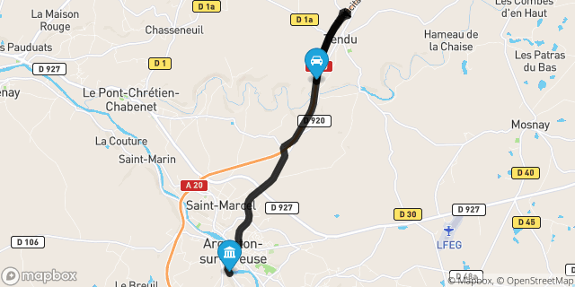 Itinéraire vers Argenton-sur-Creuse