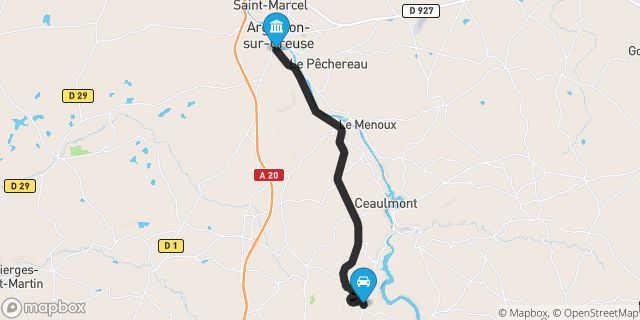 Itinéraire vers Argenton-sur-Creuse