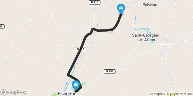 Itinéraire vers Issoudun