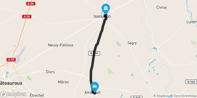 Itinéraire vers Issoudun