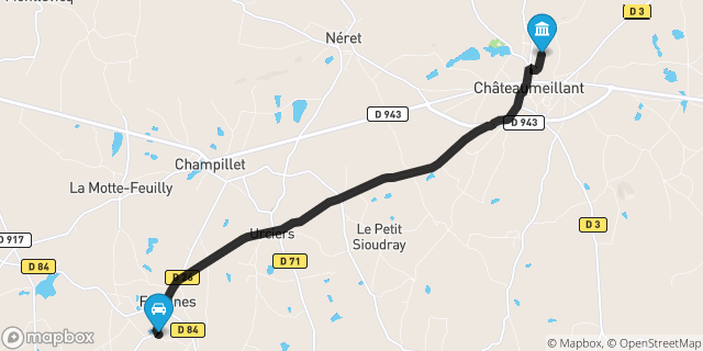 Itinéraire vers Châteaumeillant