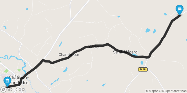 Itinéraire vers Châtillon-sur-Indre