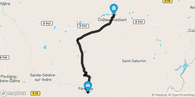 Itinéraire vers Châteaumeillant
