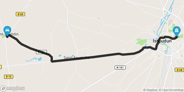 Itinéraire vers Issoudun