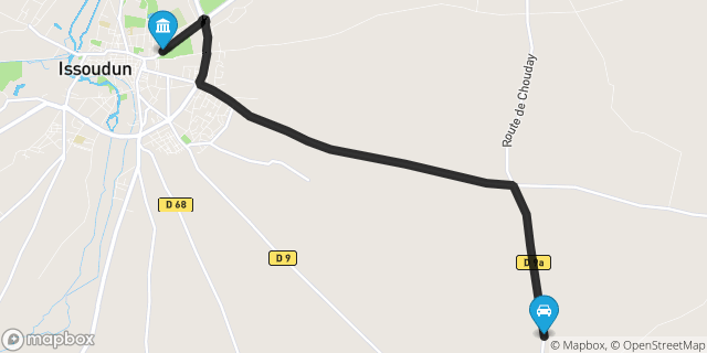 Itinéraire vers Issoudun