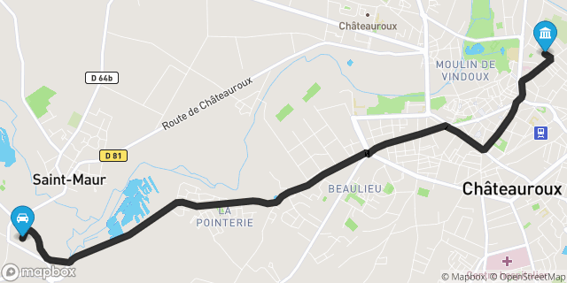 Itinéraire vers Châteauroux
