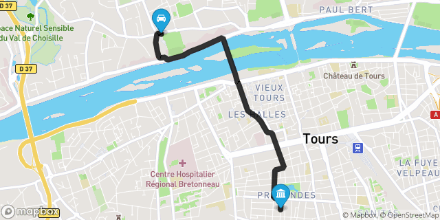 Itinéraire vers Tours