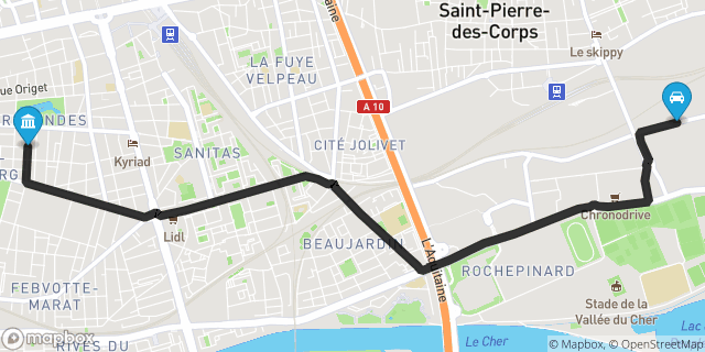 Itinéraire vers Tours