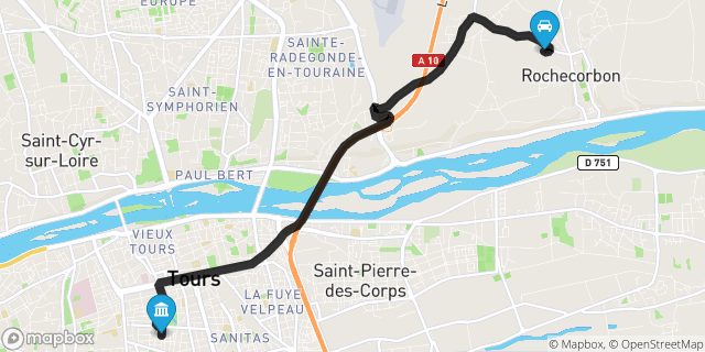 Itinéraire vers Tours