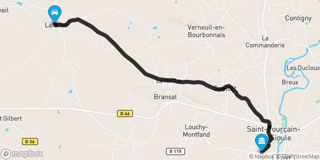 Itinéraire vers Saint-Pourçain-sur-Sioule