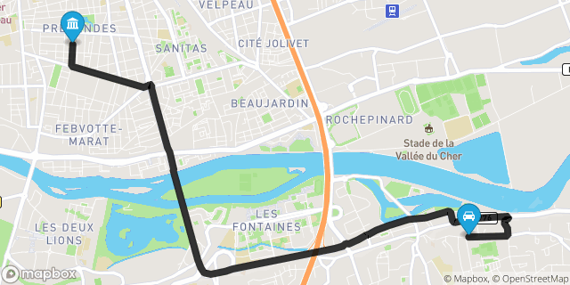 Itinéraire vers Tours