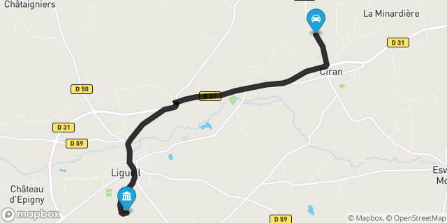 Itinéraire vers Ligueil