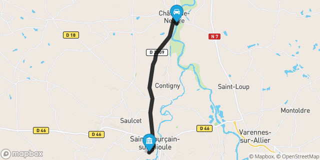 Itinéraire vers Saint-Pourçain-sur-Sioule
