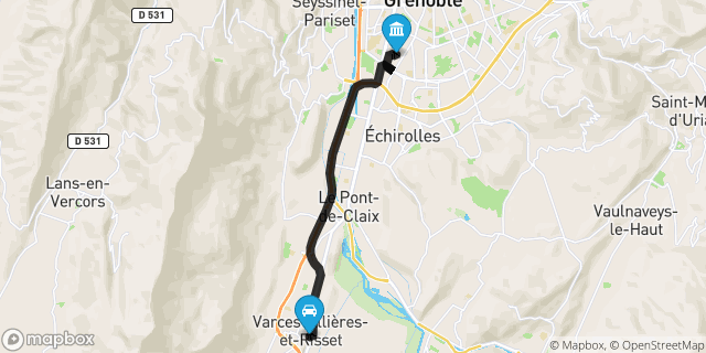 Itinéraire vers Grenoble