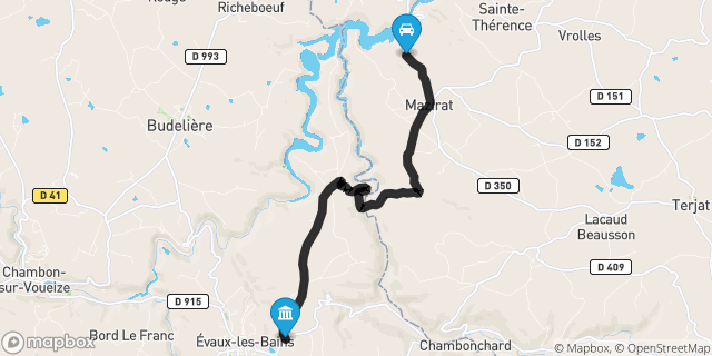 Itinéraire vers Évaux-les-Bains