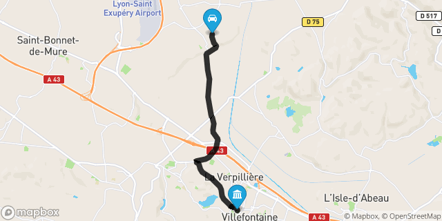 Itinéraire vers Villefontaine