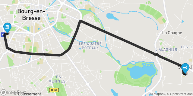 Itinéraire vers Bourg-en-Bresse