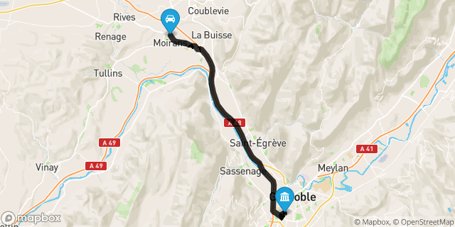Itinéraire vers Grenoble