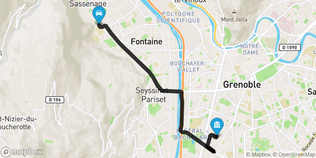 Itinéraire vers Grenoble