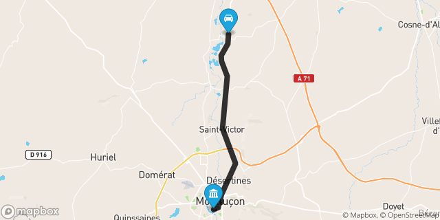 Itinéraire vers Montluçon
