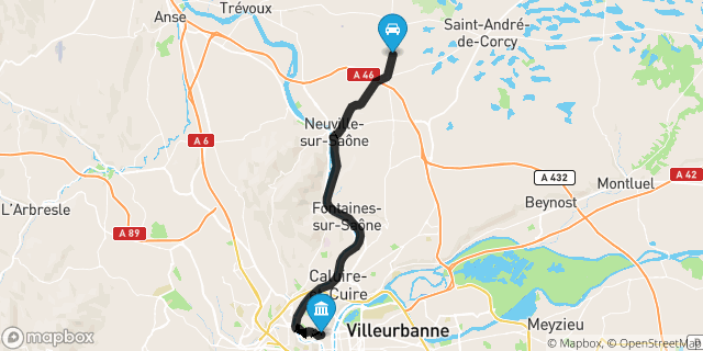 Itinéraire vers Lyon