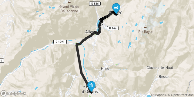 Itinéraire vers Le Bourg-d'Oisans