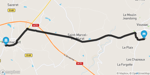Itinéraire vers Montmarault