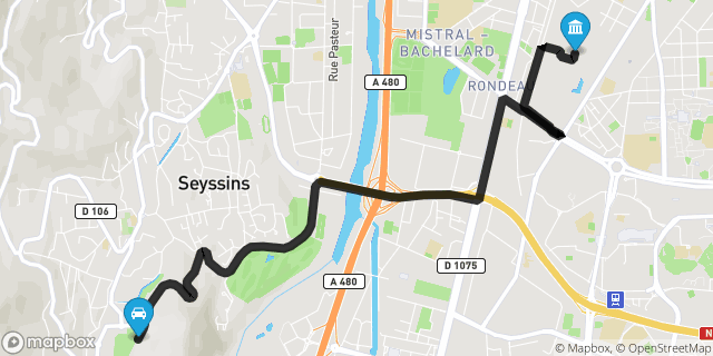 Itinéraire vers Grenoble