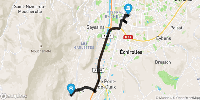 Itinéraire vers Grenoble