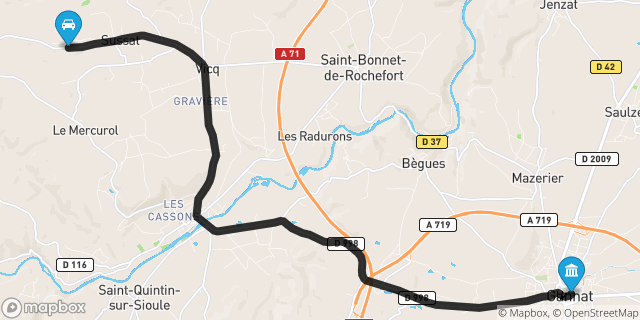 Itinéraire vers Gannat
