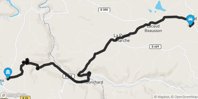 Itinéraire vers Évaux-les-Bains