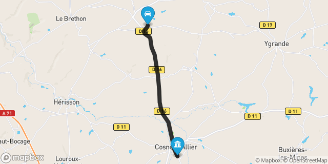 Itinéraire vers Cosne-d'Allier