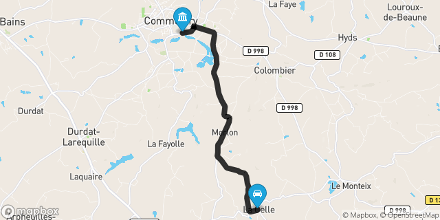 Itinéraire vers Commentry