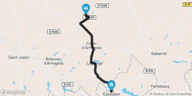 Itinéraire vers Cazaubon