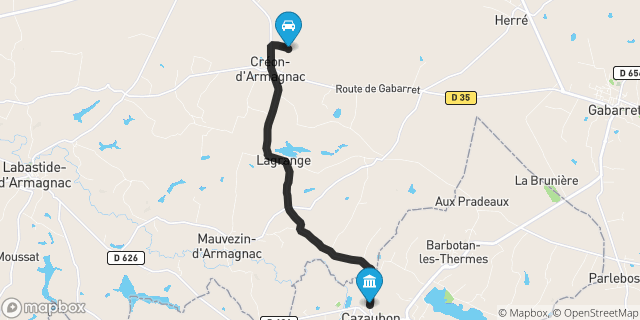 Itinéraire vers Cazaubon