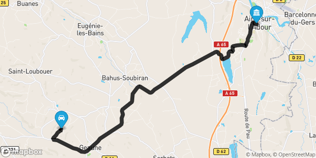 Itinéraire vers Aire-sur-l'Adour