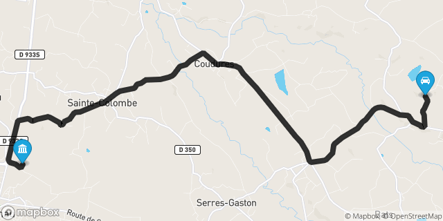 Itinéraire vers Hagetmau